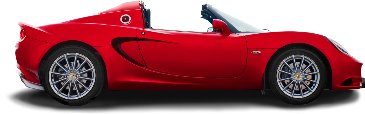 Red Sports Car Convertible Side View PNG with transparent background