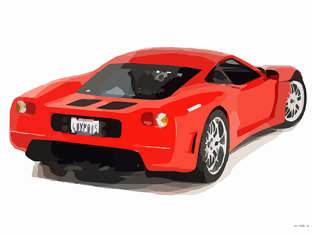 Red Sports Car Illustration PNG with transparent background