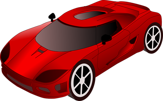 Red Sports Car Illustration PNG with transparent background