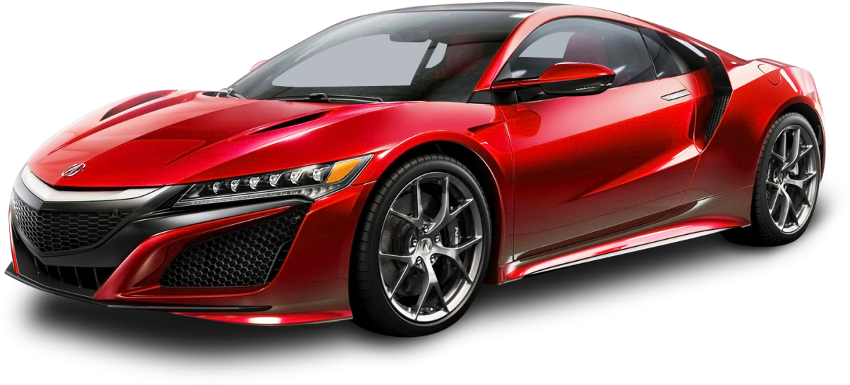 Red Sports Car Profile View PNG with transparent background