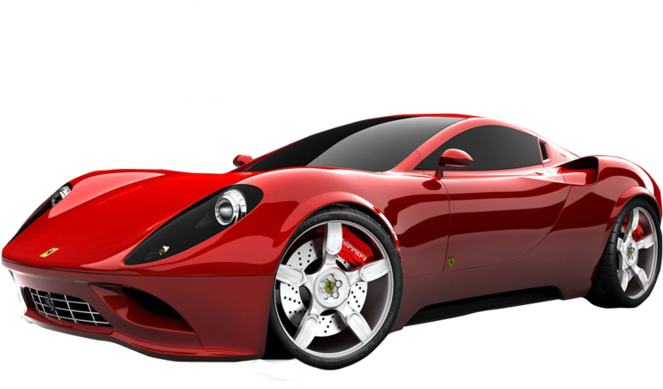 Red Sports Car Profile View PNG with transparent background