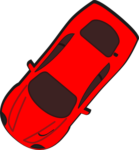 Red Sports Car Top View Illustration