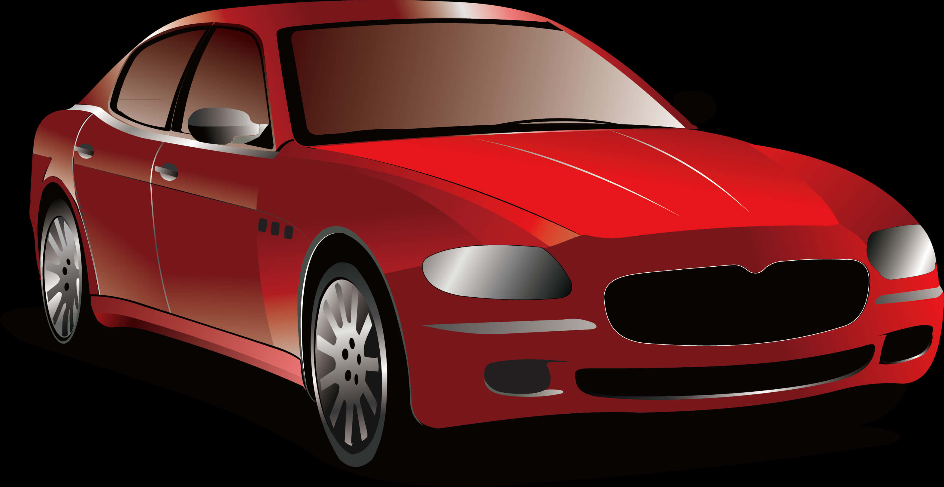 Red Sports Car Vector Illustration PNG image with a transparent background, free high-resolution download