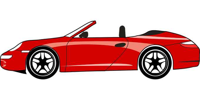 Red Sports Car Vector Illustration PNG with transparent background
