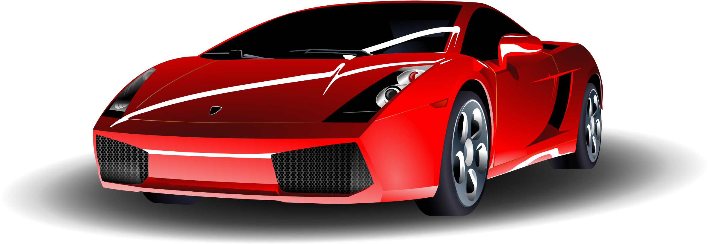 Red Sports Car Vector Illustration PNG with transparent background