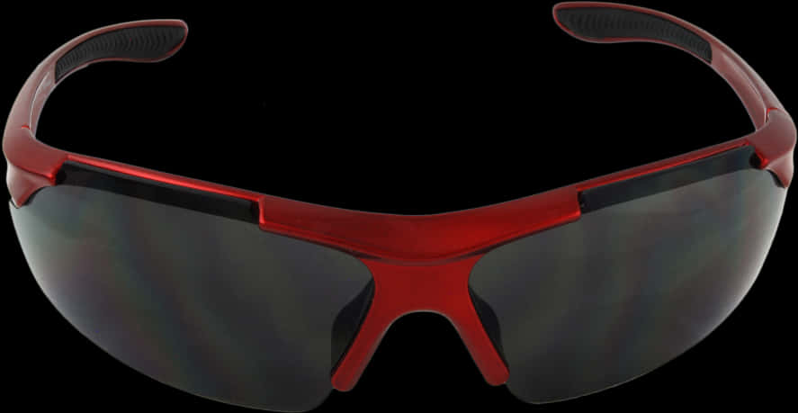 Red Sporty Sunglasses Black Background