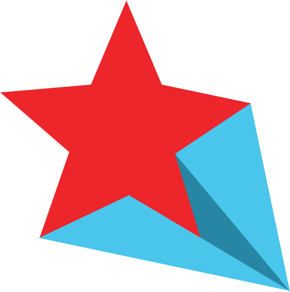 Red Blue Shooting Star - Red, HD Png Download PNG with transparent background