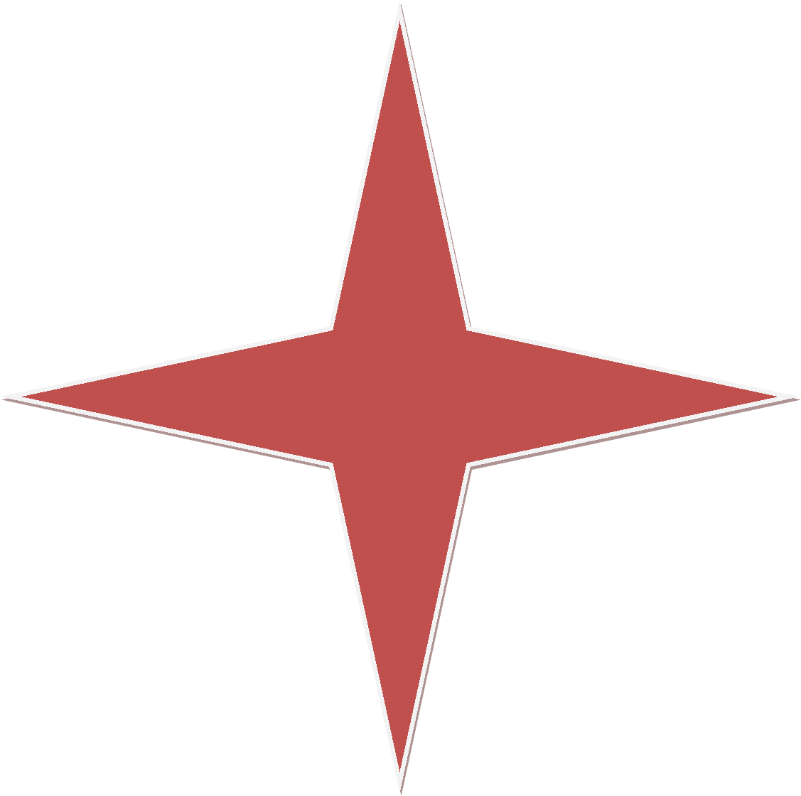 Red Gradient 4 Point Star - Red Four Pointed Star, HD Png Download PNG with transparent background