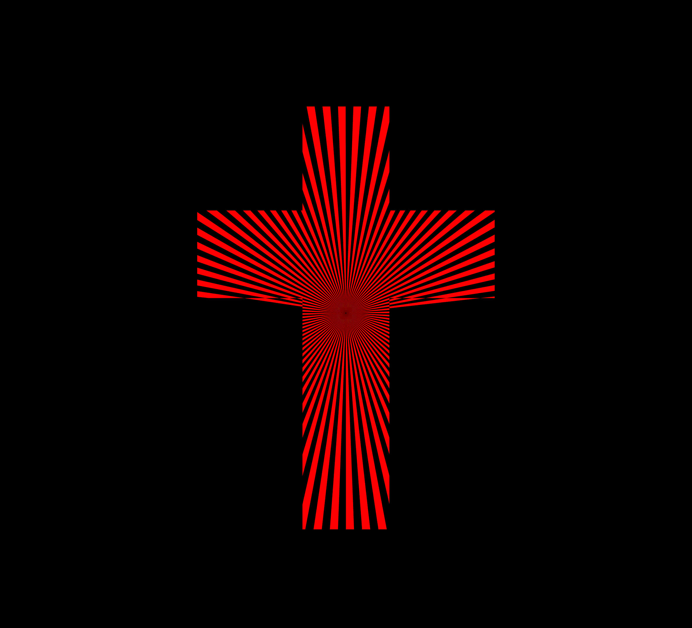 Red Starburst Cross Optical Illusion PNG image with a transparent background, free high-resolution download