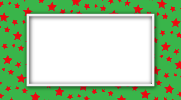 Red Starson Green Background Frame PNG with transparent background