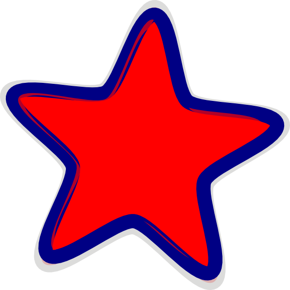 Red Starwith Blue Outline