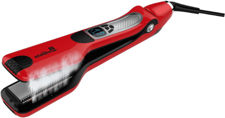 Red Steam Hair Straightener