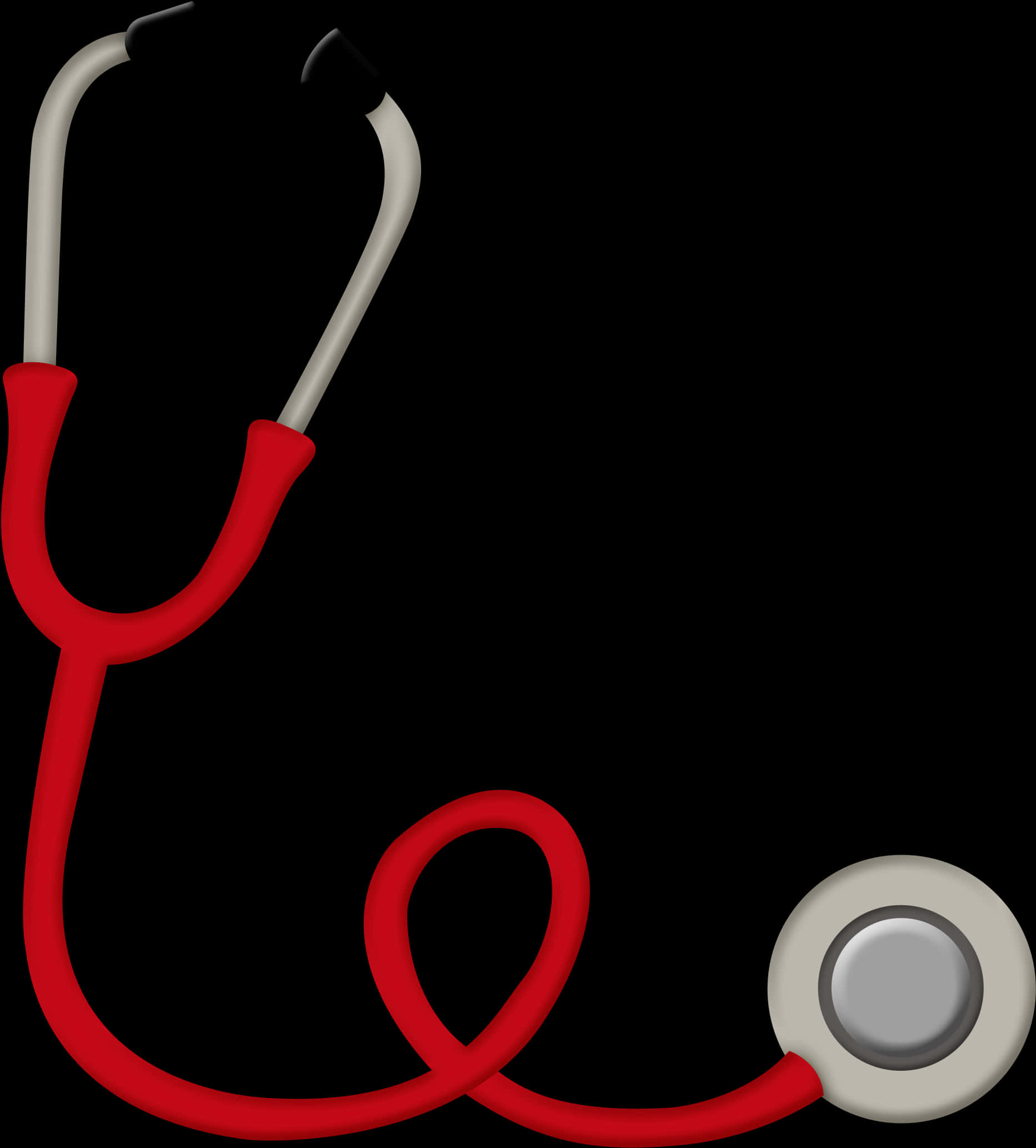 Red Stethoscope Black Background