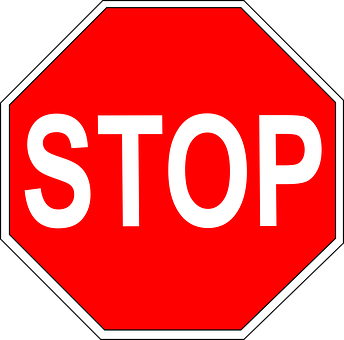 Red Stop Sign Octagon PNG with transparent background