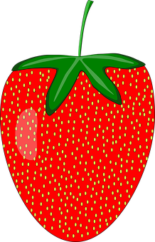 Red Strawberry Cartoon Illustration PNG with transparent background