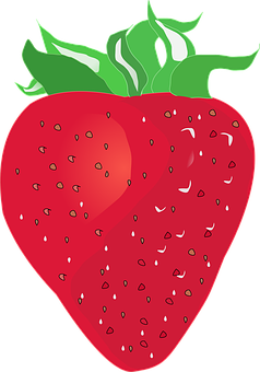 Red Strawberry Illustration PNG with transparent background