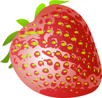 Red Strawberry Illustration PNG with transparent background
