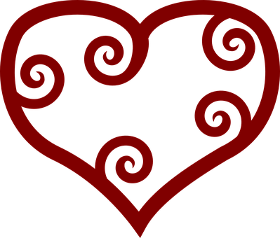 Red Swirl Heart Graphic