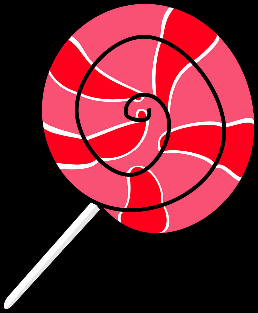 Red Swirl Lollipop Illustration