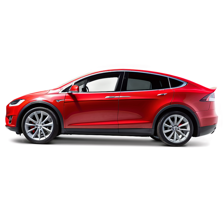 Red Tesla Model X Profile Png 06282024