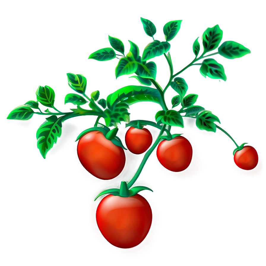 Red Tomato Plant PNG 06212024 PNG image with a transparent background, free high-resolution download