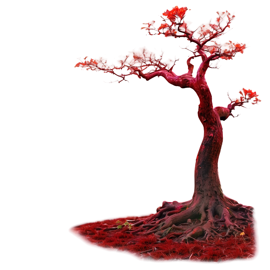 Red Tree In Mystical Forest Png Rbh32