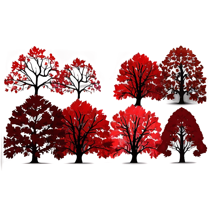 Red Tree Silhouette Png Xrc29