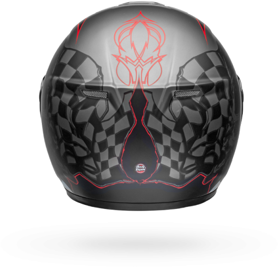 Red Trimmed Black Motorcycle Helmet