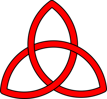 Red Triquetra Designon Black Background