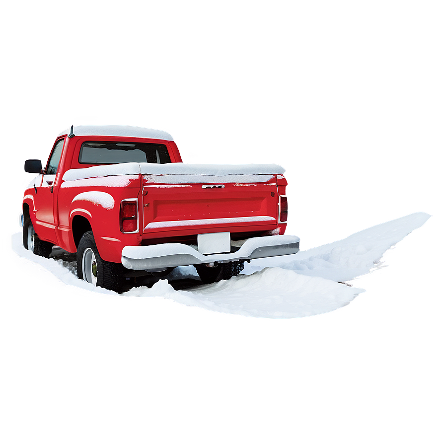 Red Truck In Snow Png 06282024