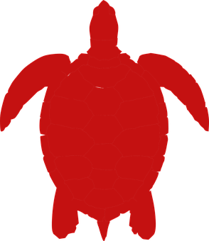 Red Turtle Silhouette PNG with transparent background