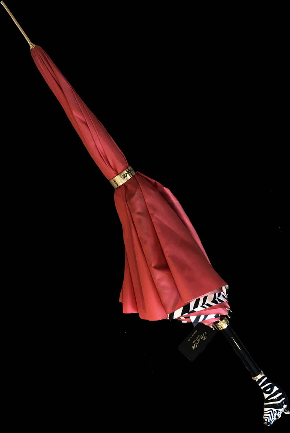 Red Umbrellawith Striped Handle