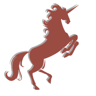 Red_ Unicorn_ Silhouette PNG with transparent background