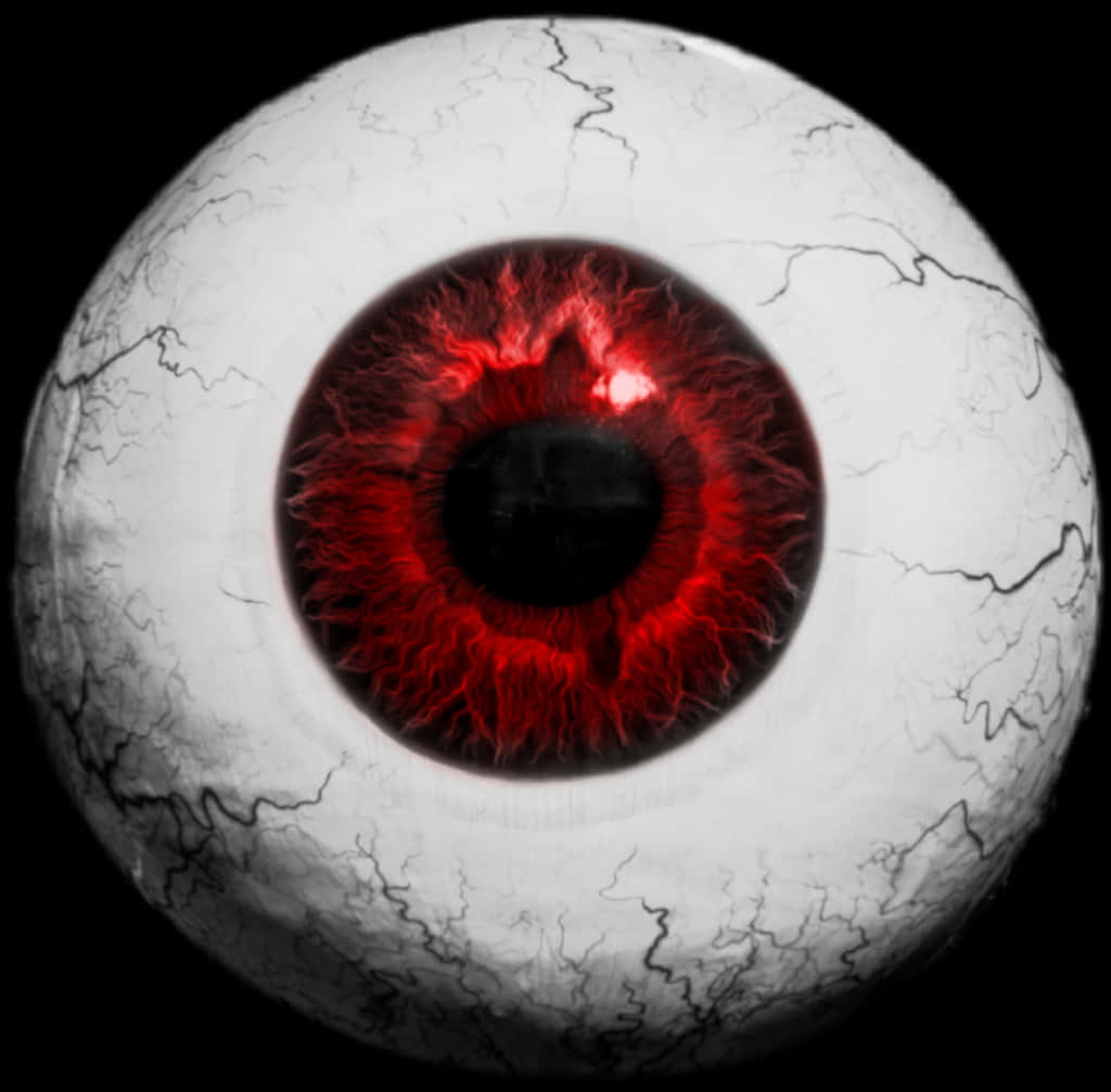 Red Veined Eyeball Closeup PNG with transparent background