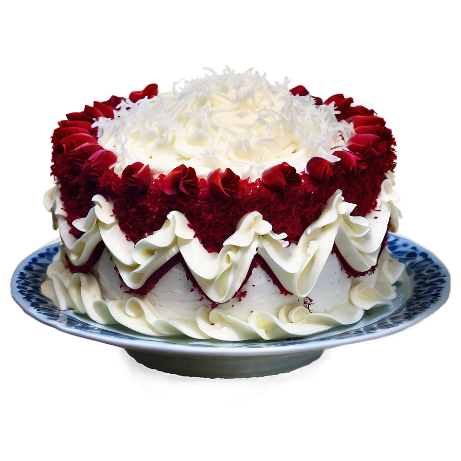 Red Velvet Cake With Coconut Cream Frosting Png 06292024