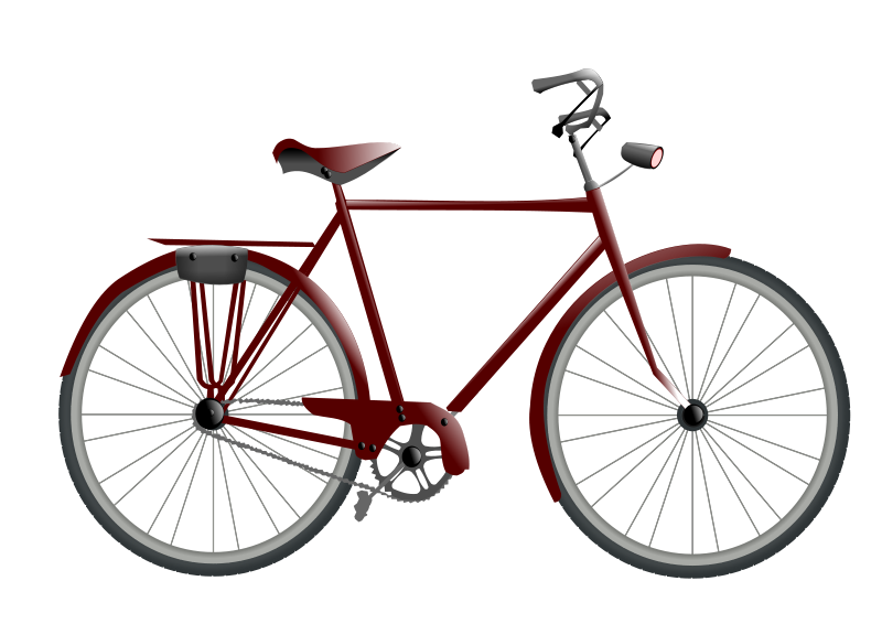 Red Vintage Bicycle Black Background PNG with transparent background