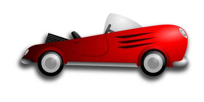 Red Vintage Convertible Illustration