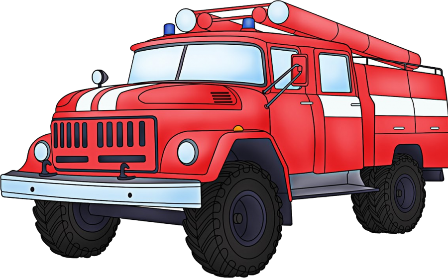 Red Vintage Fire Truck Illustration