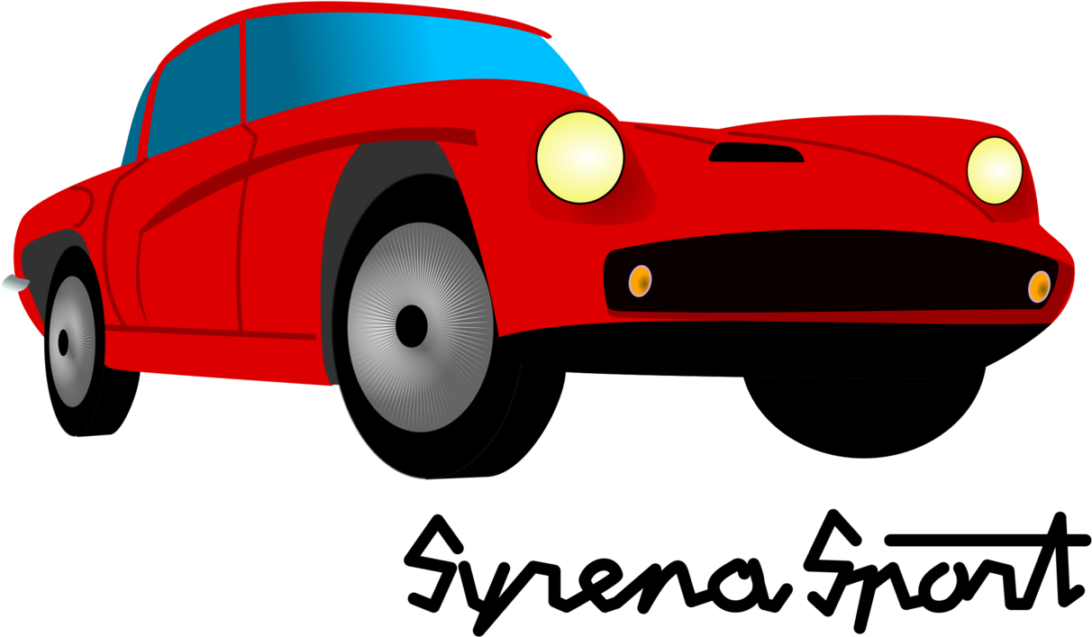 Red Vintage Sports Car Illustration PNG with transparent background