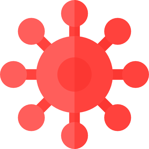 Red Virus Icon Graphic