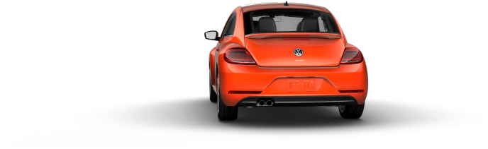 Red Volkswagen Hatchback Rear View