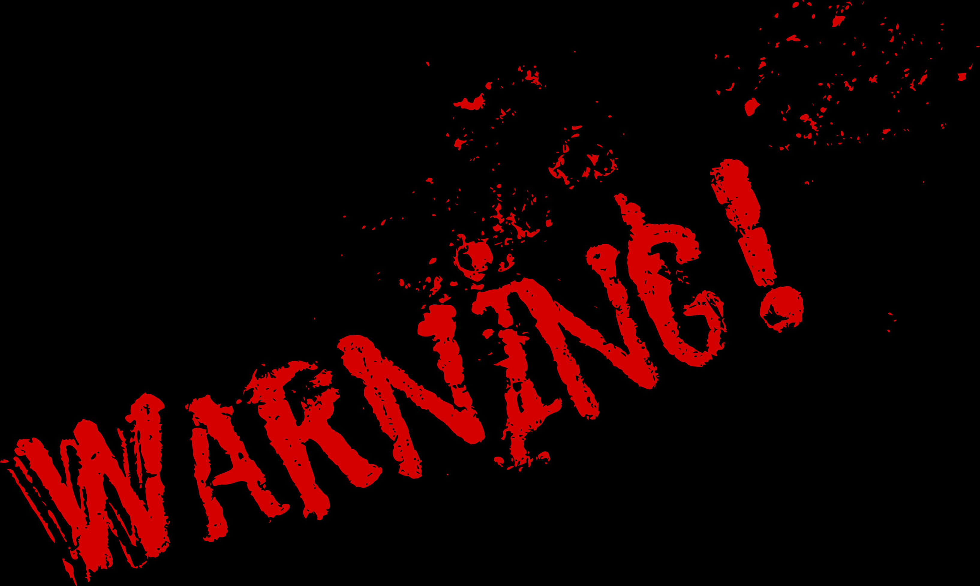 Red Warning Signon Black Background