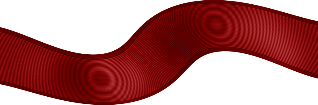 Red Wavy Ribbonon Black Background PNG with transparent background