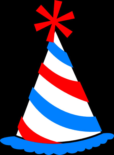 Red White Blue Party Hat PNG with transparent background