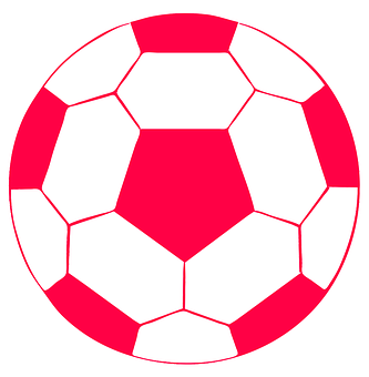Red White Soccer Ball Illustration PNG with transparent background