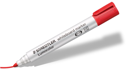 Red Whiteboard Marker S T A E D T L E R PNG image with a transparent background, free high-resolution download