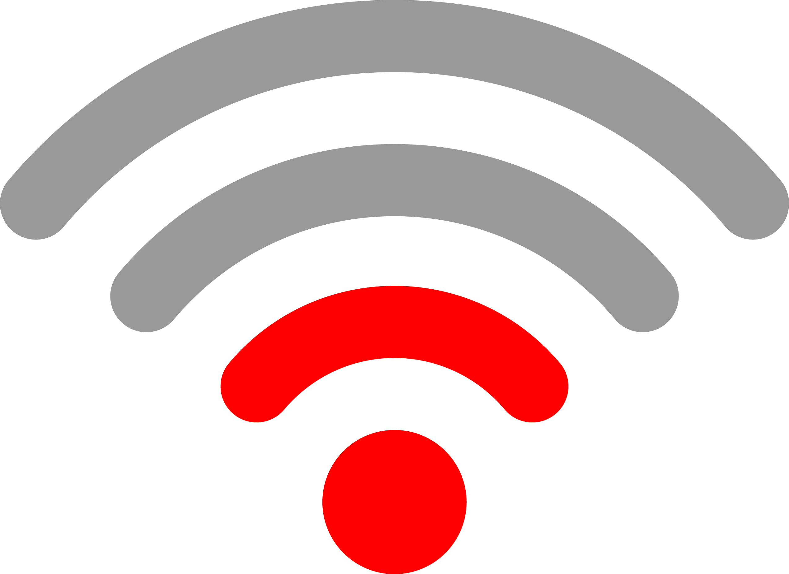 Red Wi Fi Signal Icon PNG with transparent background