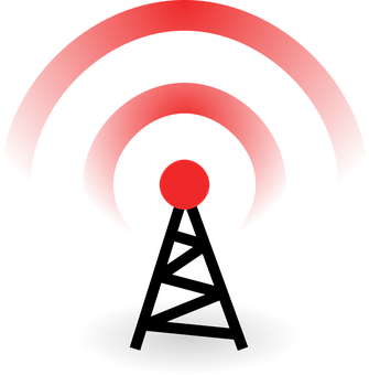 Red Wifi Signal Illustration PNG with transparent background