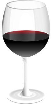 Red Wine Glass Artistic Representation PNG with transparent background