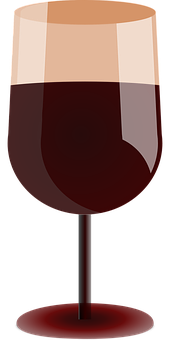 Red Wine Glass Vector Illustration PNG with transparent background